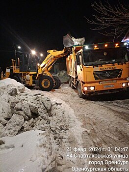 В Оренбурге продолжают убирать снег и наледь