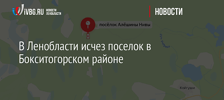 В Ленобласти исчез поселок в Бокситогорском районе