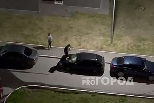 В Новочебоксарске женщина разгромила автомобиль на парковке
