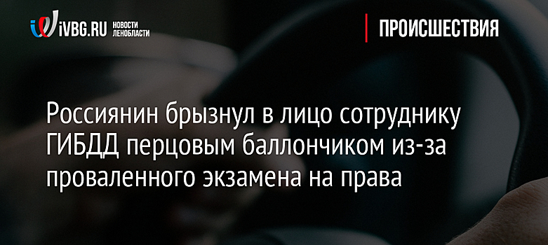 Россиянин брызнул в лицо сотруднику ГИБДД перцовым баллончиком из-за проваленного экзамена на права