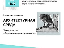 12 мая в Воронеже состоится Архитектурная среда: «Воронеж глазами пешеходов»