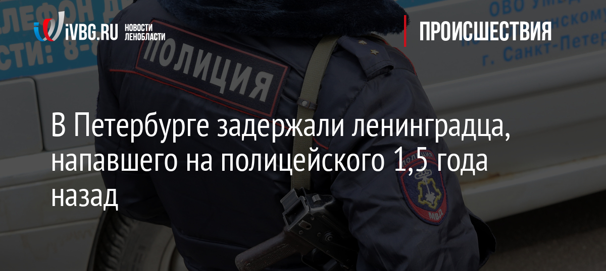 В Петербурге задержали ленинградца, напавшего на полицейского 1,5 года назад