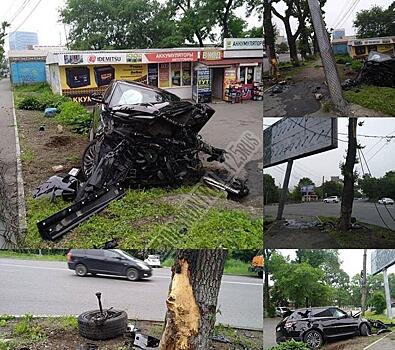 Range Rover в хлам: ночью во Владивостоке произошла страшная авария