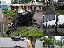 Range Rover в хлам: ночью во Владивостоке произошла страшная авария