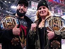 Белал и Валентина Шевченко посетили матч «Монреаля» в НХЛ: «Чемпионы UFC посетили «Белл-Центр»