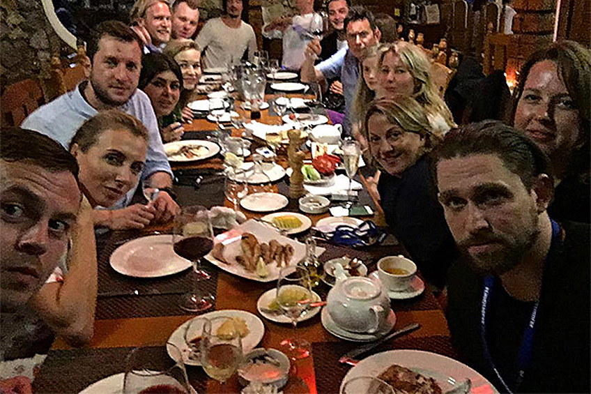 Застолье перед премьерой фильма Резо Гигинеишвили «Заложники»