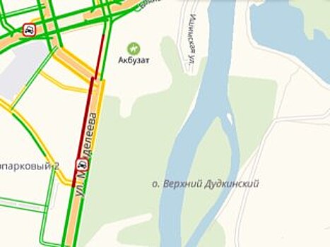 В Уфе на улице Менделеева зафиксирована крупная пробка