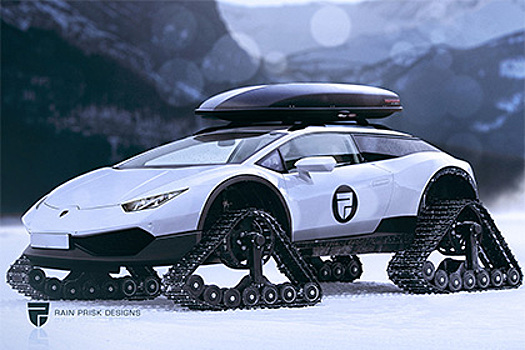 Эстонцы превратили Lamborghini Huracan в снегоход