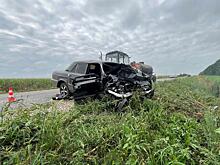 В Шацком района после аварии загорелся автомобиль