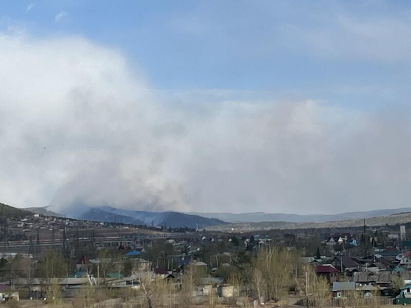 Сопка пылает в Чите