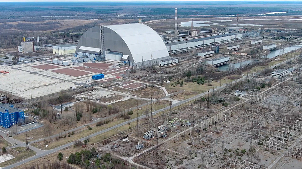 Объект "Укрытие-2" Чернобыльская атомная электростанция, апрель 2022 года