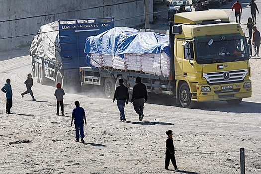 В Газу с начала конфликта прибыло около 10 тыс. грузовиков с гуманитарной помощью