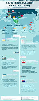 Инфографика: 5 ключевых событий в ЕАЭС в 2020 году