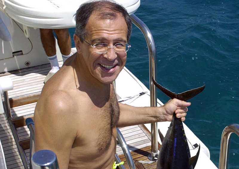 Сергей Лавров на отдыхе на Кипре, 2005 год
