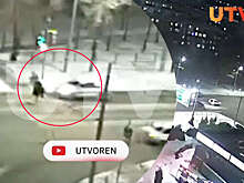 В Оренбурге мужчину сбила машина в процессе кражи елки, ДТП попало на видео