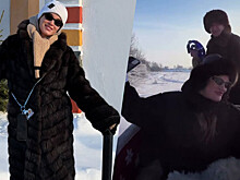 Ксения Бородина покаталась на санях в шубе и с сумкой Chanel