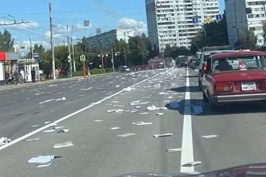 Выпавшие из «Газели» документы с персональными данными засыпали проспект в Кемерове