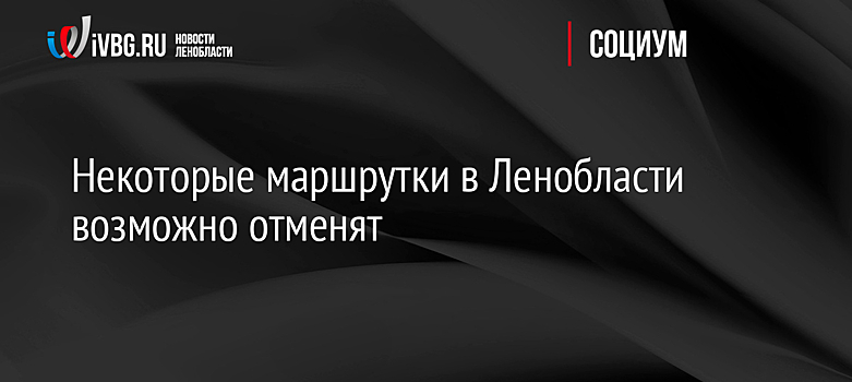 Некоторые маршрутки в Ленобласти возможно отменят