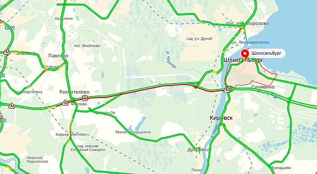Работы на "Коле" создали пробку протяженностью в 20 км