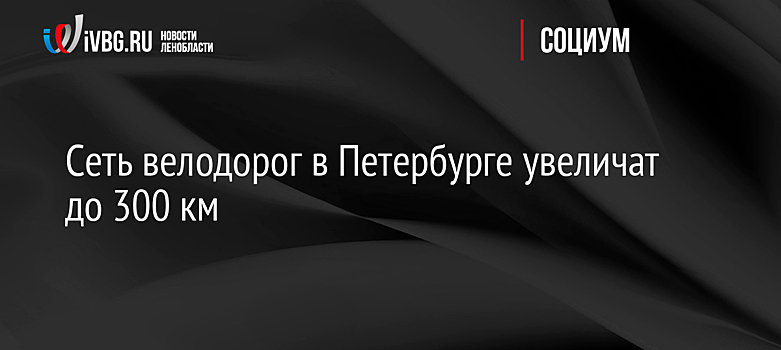 Сеть велодорог в Петербурге увеличат до 300 км