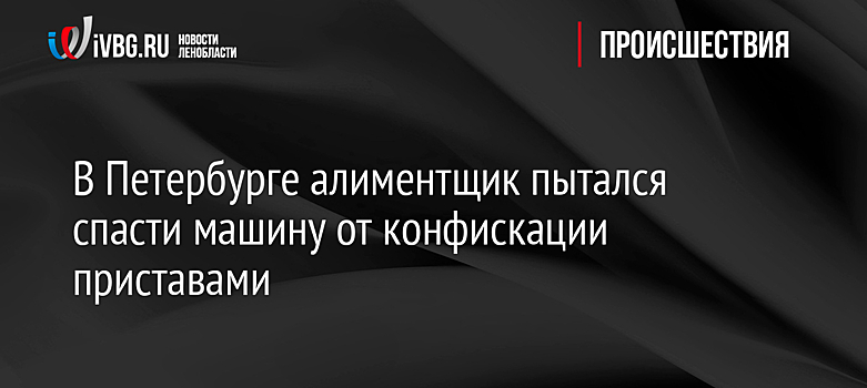 В Петербурге алиментщик пытался спасти машину от конфискации приставами