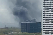 Пожар на складе в Химках попал на видео