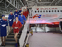 Авиакомпания "Россия" украсила один из самолетов символикой самбо