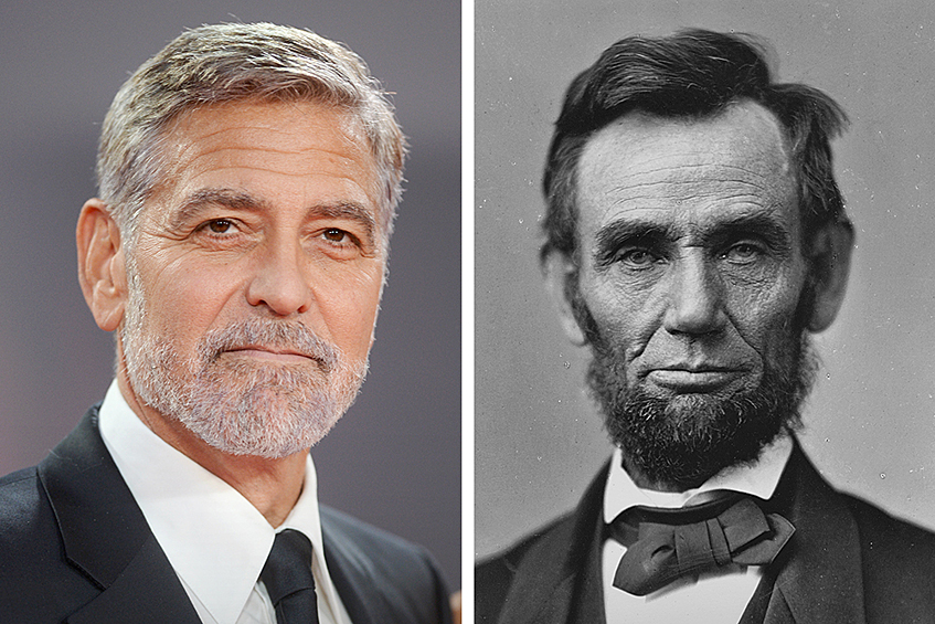 Удивительно, но Клуни разделяет одно генеалогическое древо с одним из президентов США, Авраамом Линкольном. Прабабушка Джорджа в четвертом колене Мэри Энн Сперроу была сводной сестрой Нэнси Хэнкс, матери Авраама Линкольна. 