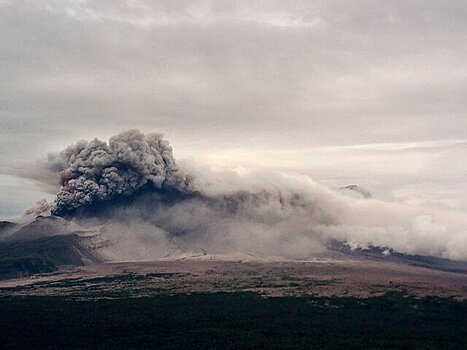 Вулкан Шивелуч на Камчатке выбросил столб пепла высотой 5 км