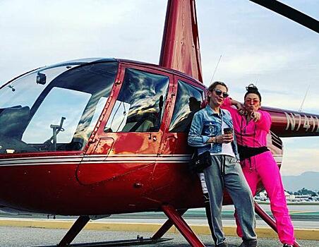 Ирина Дубцова прокатилась на вертолете над Лос-Анджелесом