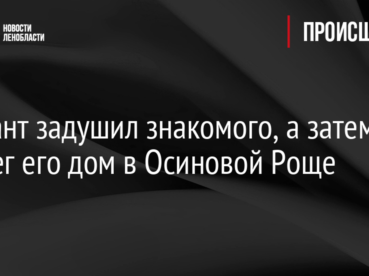 Мигрант задушил знакомого, а затем поджег его дом в Осиновой Роще -  Рамблер/новости