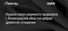 Израиль полон решимости продолжать с Ленинградской областью добрые дружеские отношения