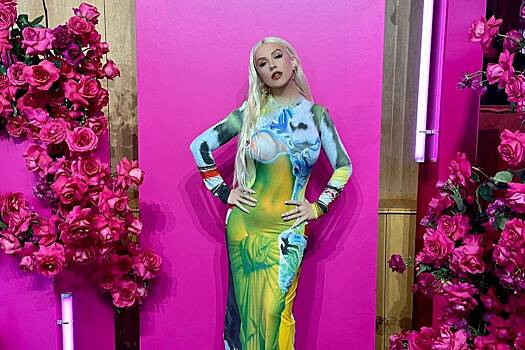 Кристина Агилера вышла в свет в платье с эффектом голой груди