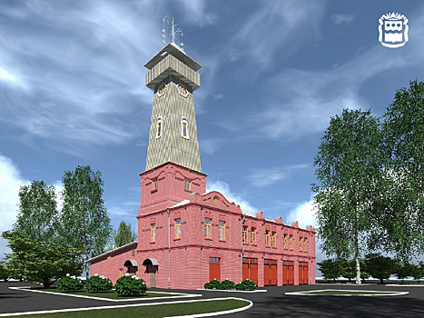 В Благовещенске продолжают реставрировать пожарную часть на улице Амурской