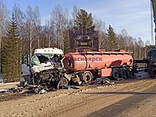 На трассе Красноярск – Ачинск случилось ДТП с участием большегрузов