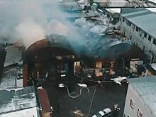 Пожар в Балашихе сняли с квадрокоптера