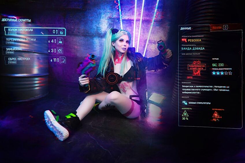 Косплей Cyberpunk Edgerunners, модель Mellivora, фотограф 412ART