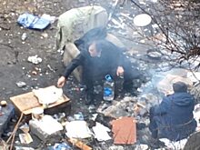 В центре Севастополя бомжи разбили лагерь