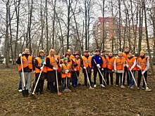 Прошел субботник в районе Можайский Западного округа города Москвы на улице Можайское шоссе дом 7