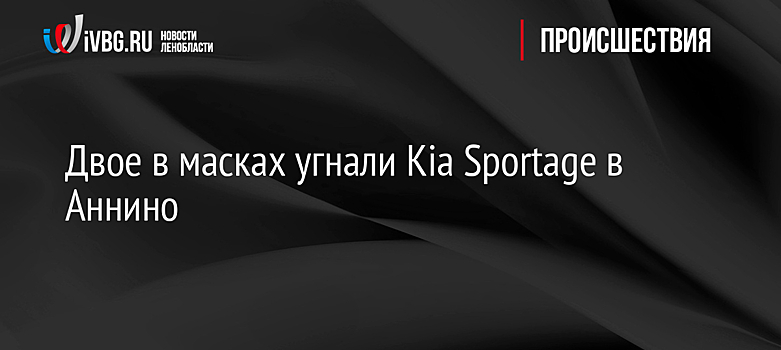 Двое в масках угнали Kia Sportage в Аннино