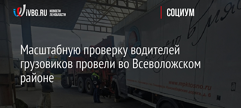Масштабную проверку водителей грузовиков провели во Всеволожском районе