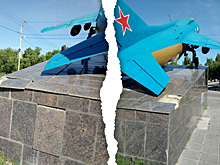 Общественник: На входе в саратовский Парк Победы разрушается постамент под военным самолетом