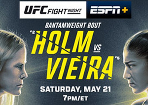 Прямая трансляция Холли Холм – Кетлен Виейра. UFC Vegas 55 смотреть онлайн