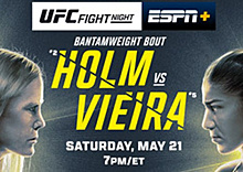 Прямая трансляция Холли Холм – Кетлен Виейра. UFC Vegas 55 смотреть онлайн