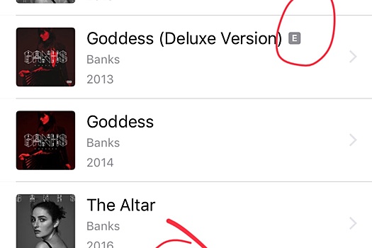 Что значат эти «Е» в iTunes?