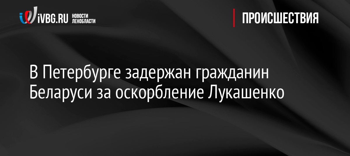 В Петербурге задержан гражданин Беларуси за оскорбление Лукашенко