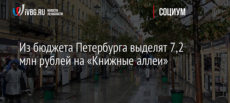 Из бюджета Петербурга выделят 7,2 млн рублей на «Книжные аллеи»