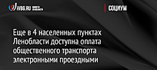 Еще в 4 населенных пунктах Ленобласти доступна оплата общественного транспорта электронными проездными