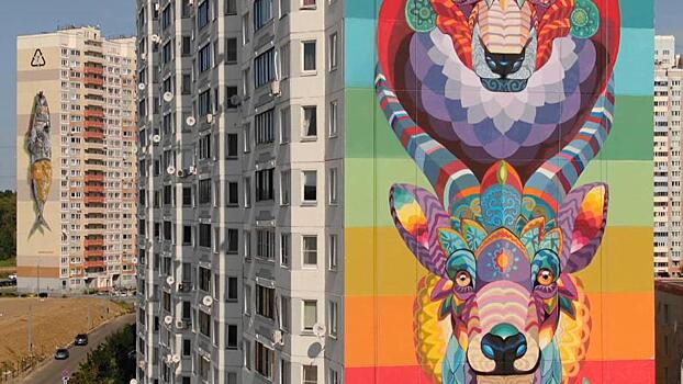 Разрисованные фасады в Трехгорке приглянулись Путину. Он поддержал идею создания уличных картин в микрорайонах страны