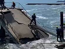 Причал обрушился в Алуште в Крыму